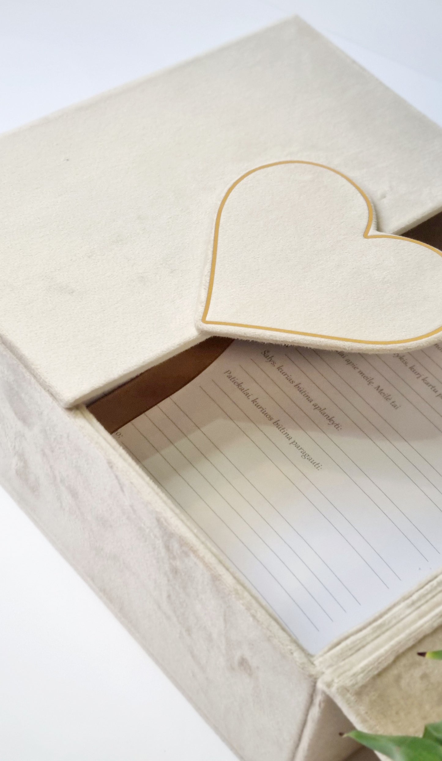 Rankų darbo dėžutė su anketomis "Heart"