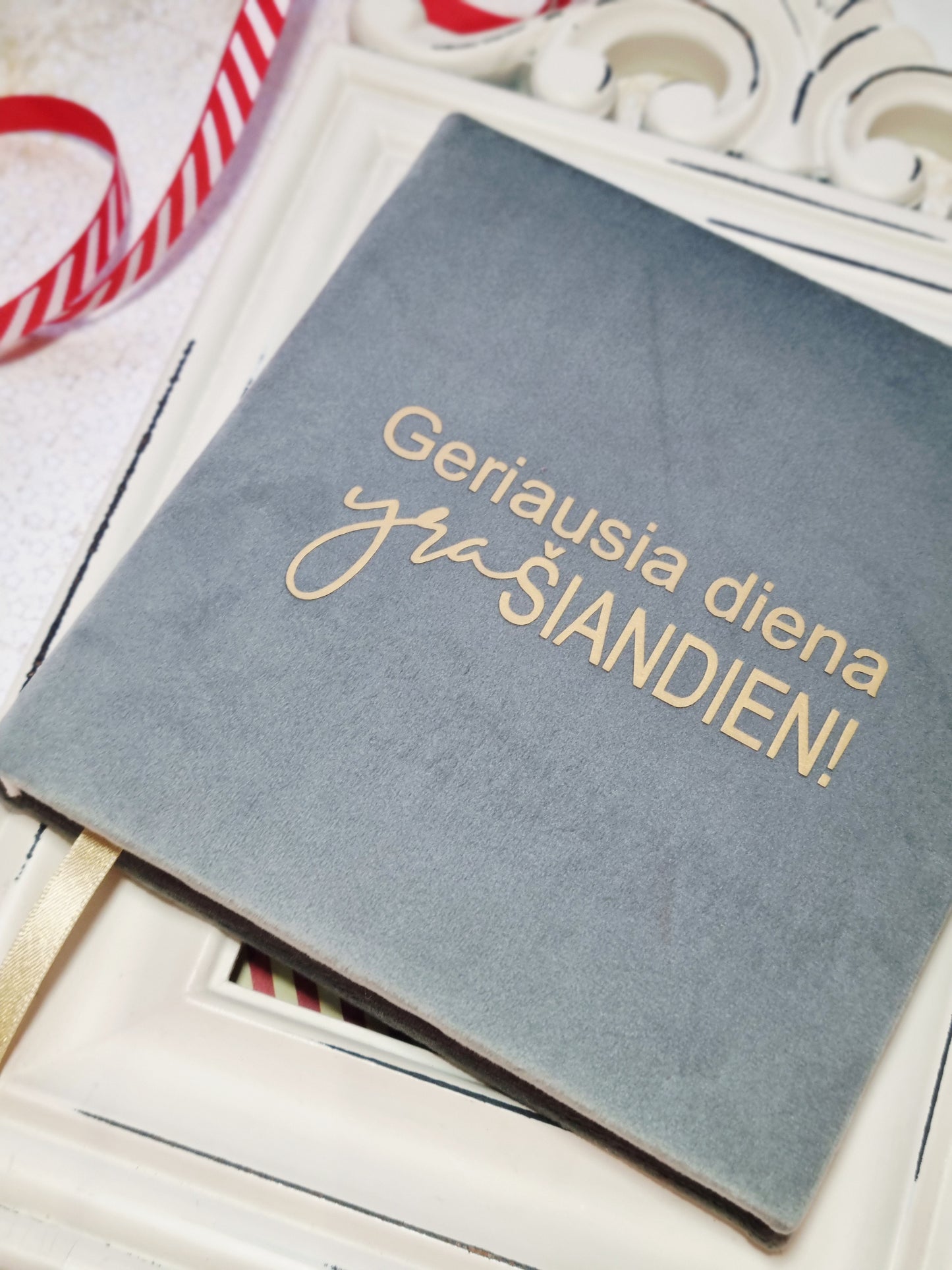 Rankų darbo užrašų knyga "Geriausia diena"