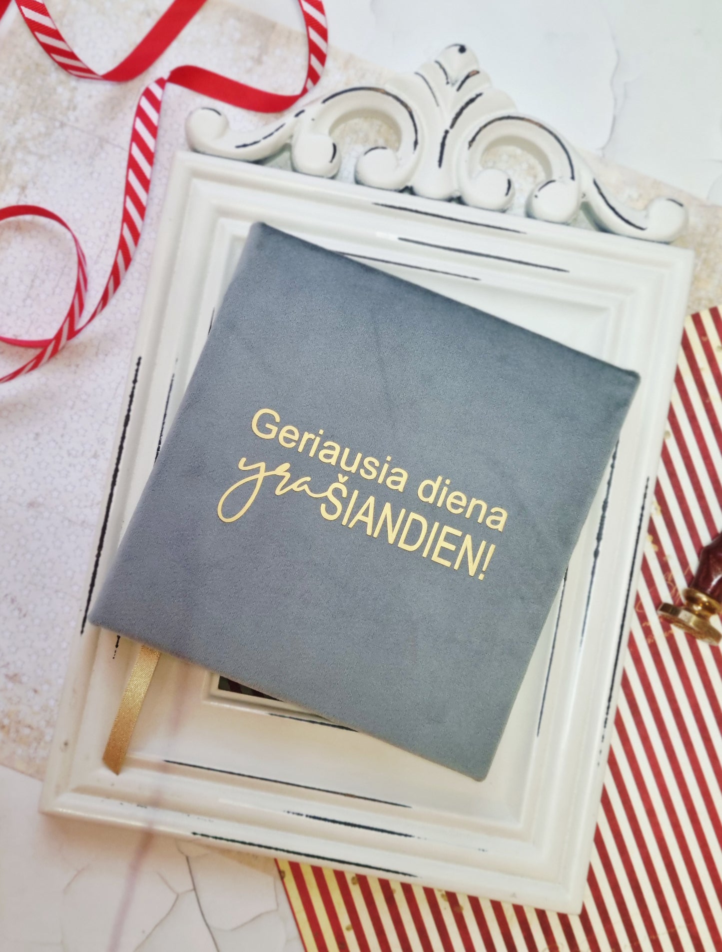 Rankų darbo užrašų knyga "Geriausia diena"