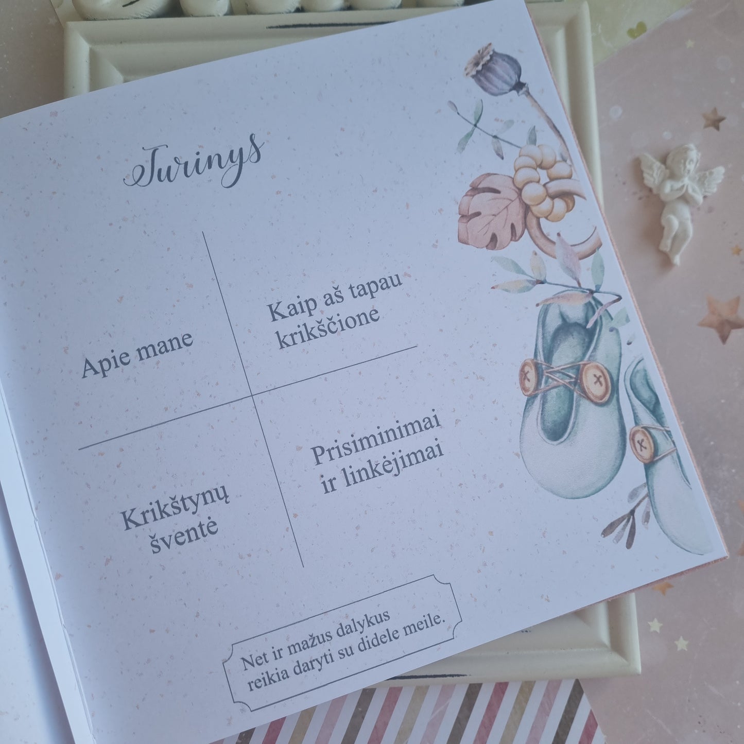 Rankų darbo krikšto knyga "Angelėlis"  rvcreativestudio   