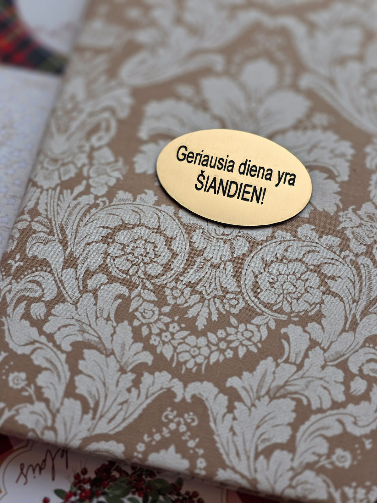 Rankų darbo užrašų knyga "Geriausia diena"