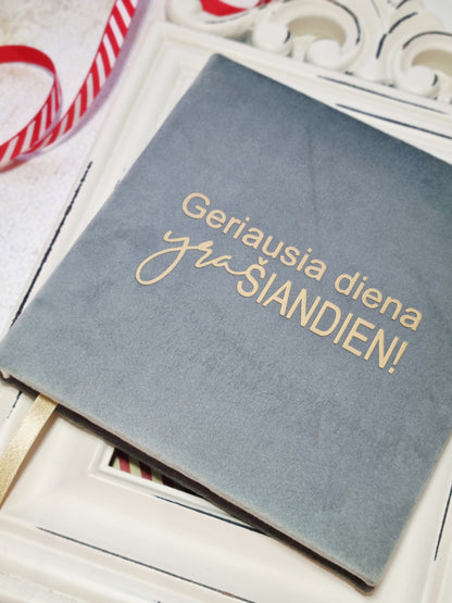 Rankų darbo užrašų knyga "Geriausia diena"