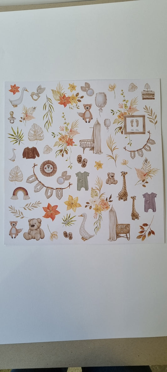 Iškarpų lapas iš rinkinio Craft&you Boho baby