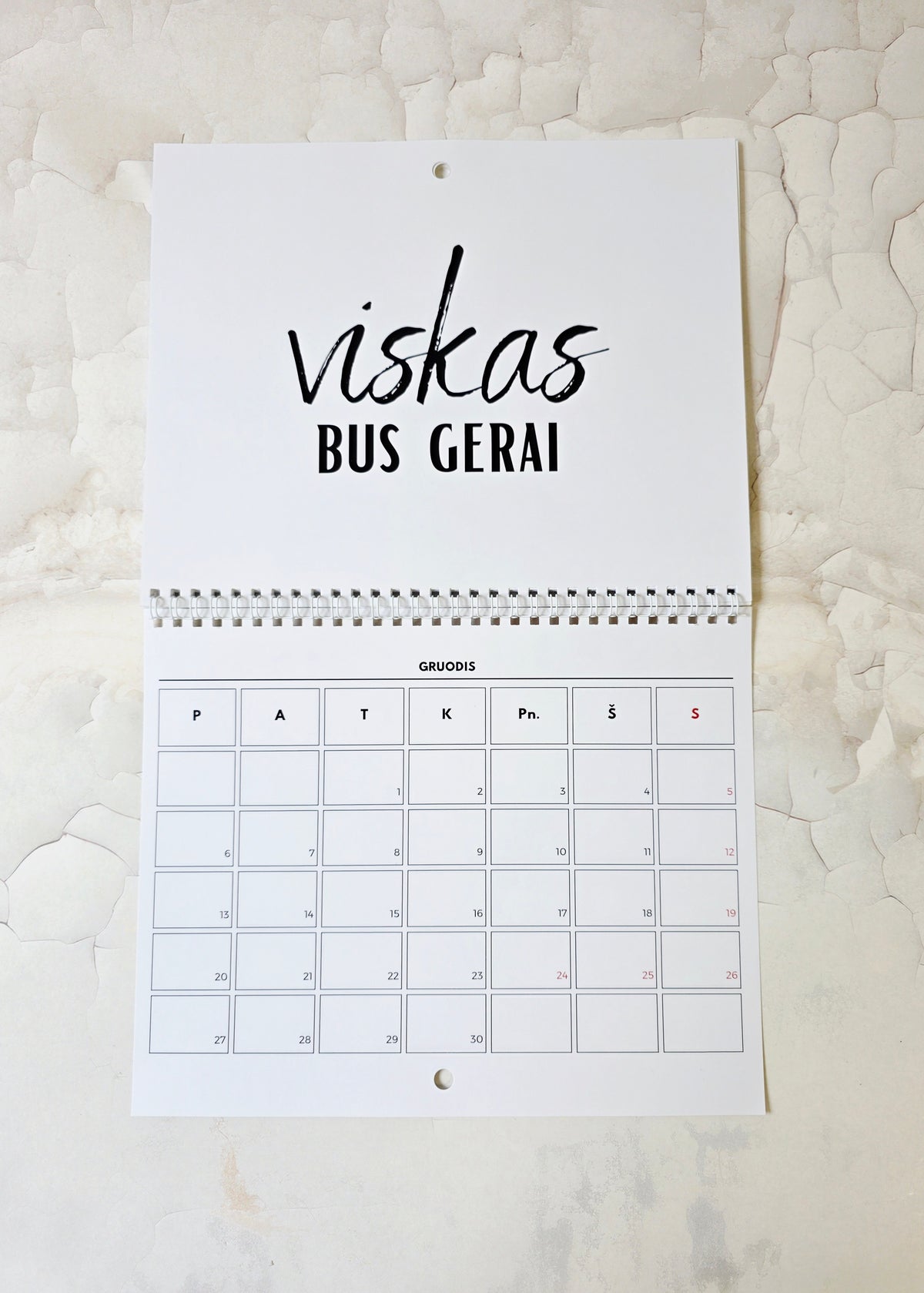 Sieninis kalendorius "Geriausia diena 2027"