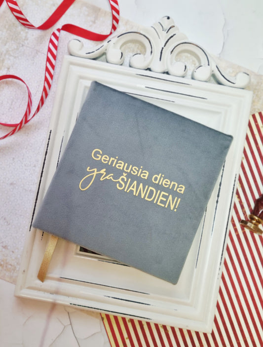 Rankų darbo užrašų knyga "Geriausia diena"